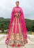 Pink And Cream Traditional Embroidery Bridal Lehenga Choli