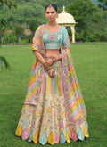 Cream Beige Multicolored Traditional Embroidery Bridal Lehenga Choli