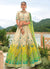 Beige And Lime Green Traditional Embroidery Bridal Lehenga Choli