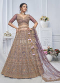 Mauve Purple Multi Embroidery Bridal Lehenga Choli