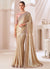 Peach Golden Embroidery Saree