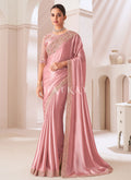 Blush Peach Embroidery Saree