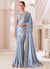 Mist Blue Embroidery Saree