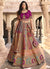 Purple Multi Embroidery Wedding Lehenga Choli With Belt