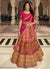 Magenta Embroidery Wedding Lehenga Choli With Belt