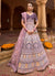 Lavender Purple Multi Velvet Designer Bridal Lehenga Choli