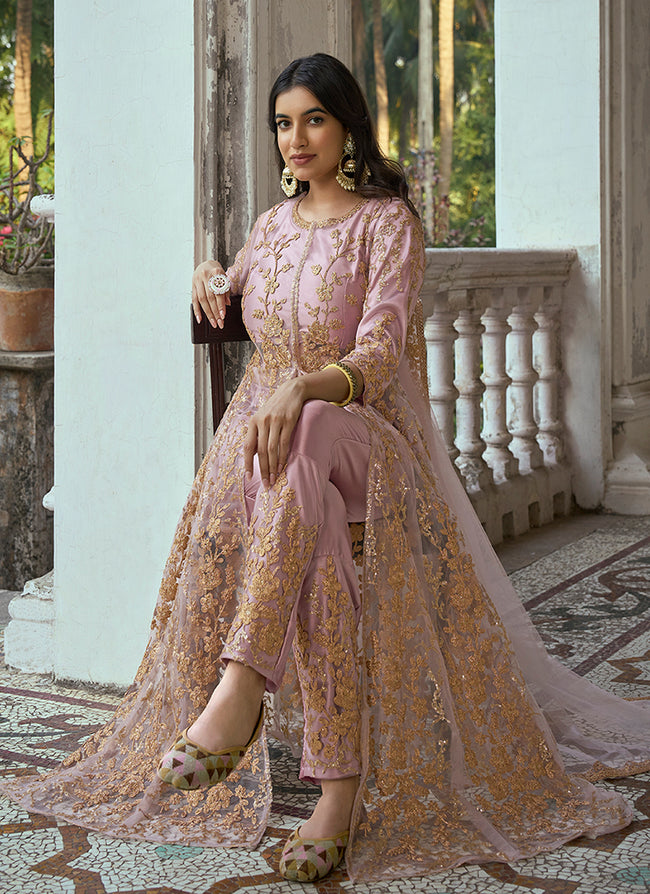 Buy Sk's Multi-coloured Floral Printed Anarkali Dress And Dupatta Set  Online - W for Woman