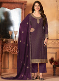 Purple Embroidery Traditional Festive Salwar Kameez