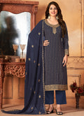 Blue Embroidery Traditional Festive Salwar Kameez