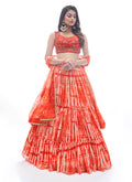 Red Tie Dye Embroidered Designer Lehenga Choli