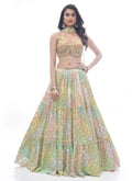 Neon Multi Embroidered Festive Lehenga Choli