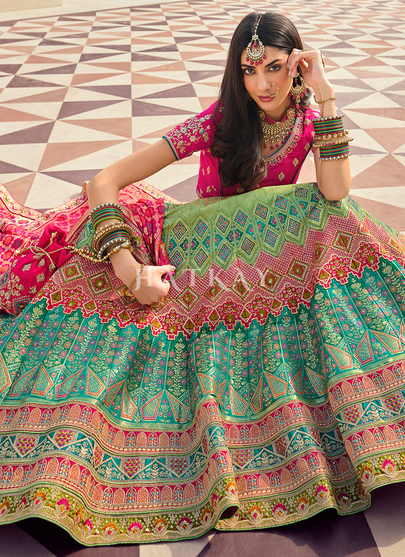 Pink Pocket Wedding Wear Girls Simple Ghagra Choli, Packaging Type: Packet  at Rs 1595/set in Mumbai