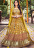 Buy Lehenga Choli - Ochre Yellow Multi Mirror Work Embroidery Satin Lehenga Choli