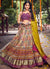 Buy Lehenga Choli - Olive Purple Multi Mirror Work Embroidery Satin Lehenga Choli