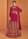 Pink Embroidered Peplum Kurti Lehenga