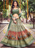 Buy Lehenga Choli - Green Multi Mirror Work Embroidery Satin Lehenga Choli