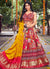 Buy Lehenga Choli - Red Multi Mirror Work Embroidery Satin Lehenga Choli