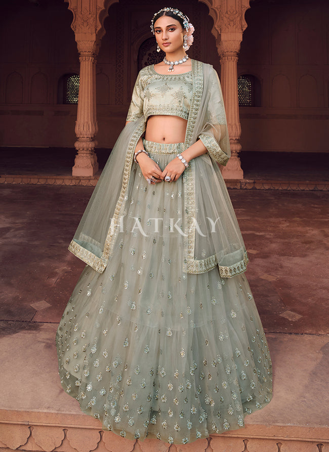 Best Marriage Function Lehenga For Female In 2021 - Olive Green