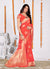 Tangerine Embellished Banarasi Silk Saree