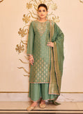 Green Embroidered Indian Palazzo Suit