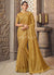 Yellow Zari Embroidery Party Wear Organza Silk Saree