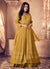 Yellow Traditional Sequence Embroidered Wedding Anarkali Lehenga 