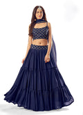 Royal Blue Sequence Embroidered Lehenga Choli