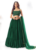 Dark Green Sequence Embroidered Lehenga Choli