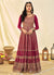 Wine Embroidered Georgette Indian Anarkali 