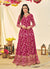 Magenta Embroidered Georgette Indian Anarkali