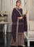 Dark Purple Multi Embroidered Traditional Gharara Suit