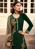 Green And Beige Indian Lehenga Suit In USA