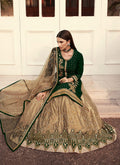 Green And Beige Lehenga Suit In USA