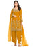 Yellow Mirror Work Embroidery Salwar Kameez 