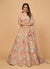 Peach Multi Embroidered Wedding Lehenga Choli