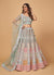 Teal Blue Multi Embroidered Wedding Lehenga Choli