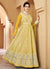 Pastel Yellow Lucknowi Embroidery Anarkali Gown