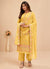 Yellow Floral Embroidered Salwar Kameez Suit