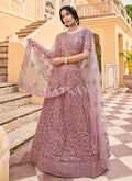 Buy Lehenga Choli - Mauve Sequence Embroidery Wedding Lehenga Choli