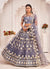 Lilac Purple Traditional Embroidered Wedding Lehenga Choli