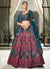 Turquoise And Pink Embroidery Festive Lehenga Choli