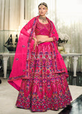 Hot Pink Embroidery Festive Lehenga Choli