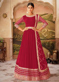 Bridal Red Zari Embroidered Belt Style Anarkali Suit