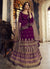 Wine Embroidered Traditional Lehenga Suit