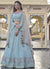 Sky Blue Embroidery Georgette Wedding Lehenga Choli