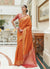 Tangerine Patola Silk Saree