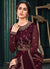 Wine Designer Indian Anarkali Suit In USA