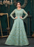 Teal Embroidered Designer Indian Anarkali Suit In Germany