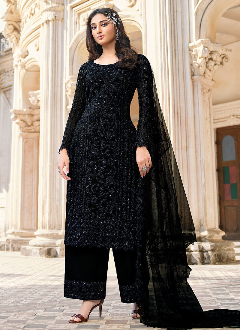 Plain black pakistani clearance suit