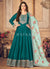 Turquoise Embroidered Silk Anarkali Suit